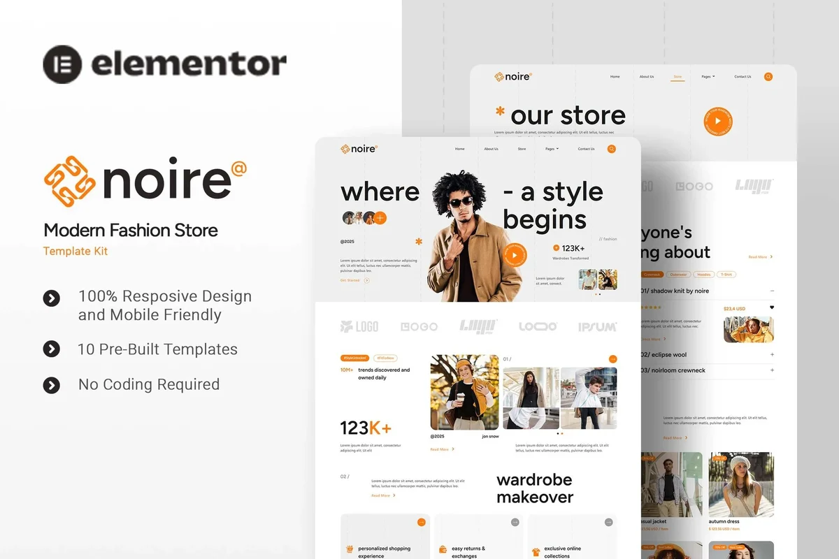 时装零售Elementor网站模板_一键导入快速建站插图-WP资源海 服装 Elementor 网站模板封面