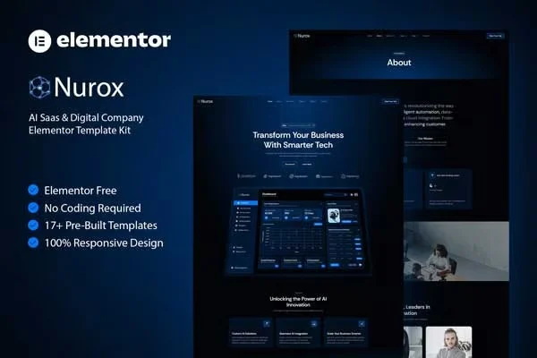 AI科技Elementor网站模板_一键导入快速建站插图-WP资源海 AI Elementor 网站模板封面