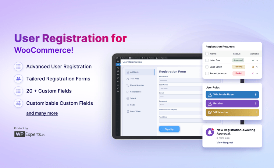 Custom User Registration Fields for WooCommerce 自定义注册表单字段 WordPress 插件