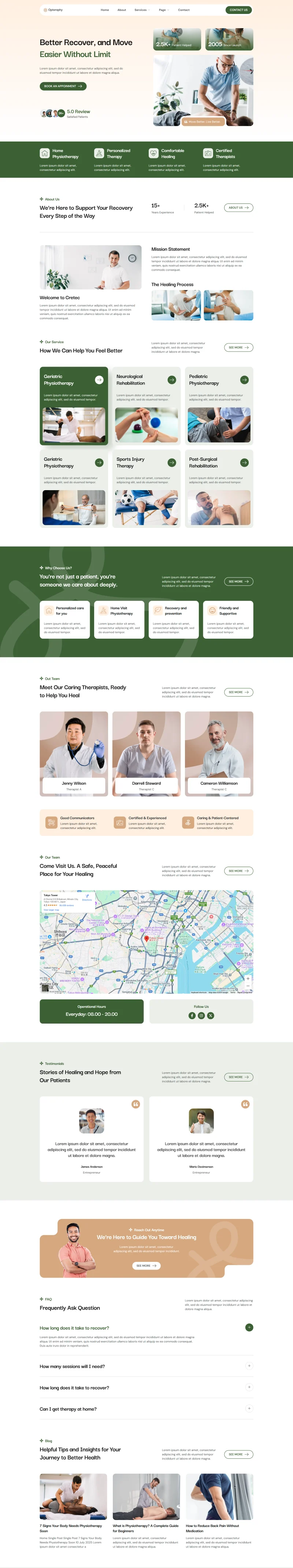 脊骨治疗/物理治疗Elementor网站模板_一键导入快速建站插图1-WP资源海 健康/医药 Elementor 模板首页预览