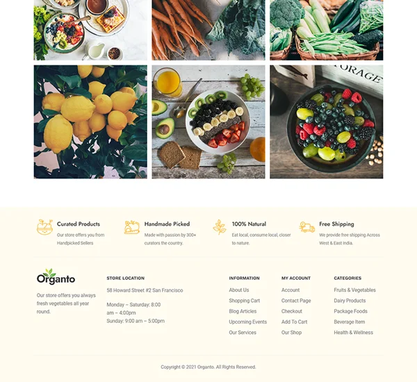 有机食品Elementor网站模板_一键导入快速建站插图1-WP资源海 餐饮/食品 Elementor 模板页脚预览