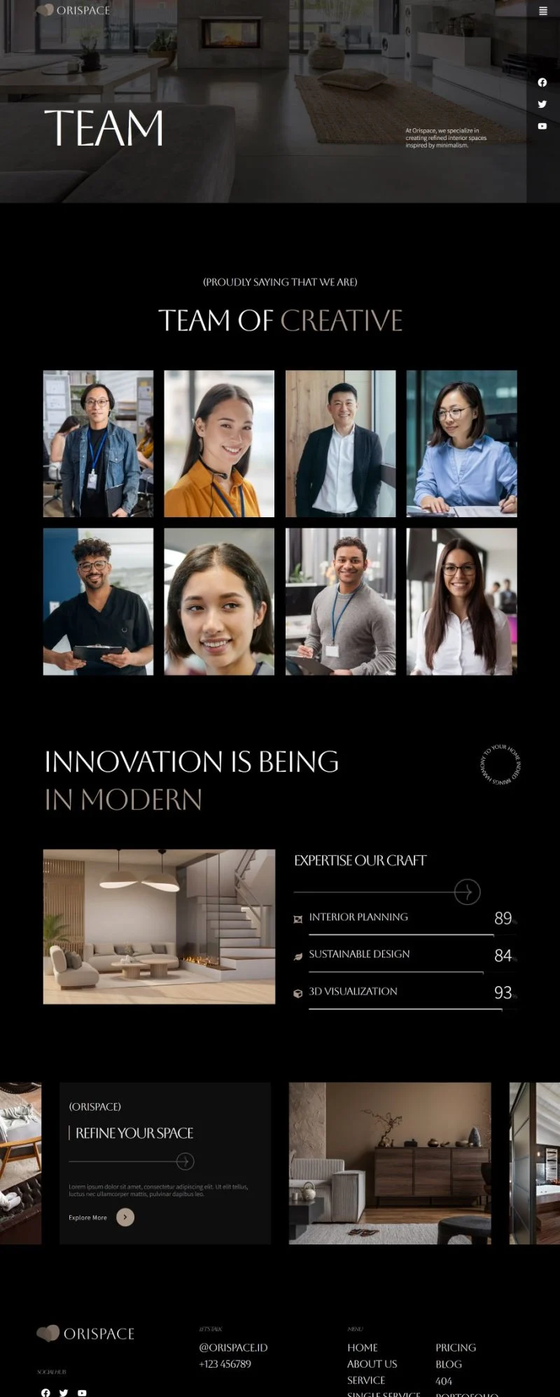 日式简约Elementor网站模板_一键导入快速建站插图5-WP资源海 艺术/设计 Elementor 模板团队页面预览