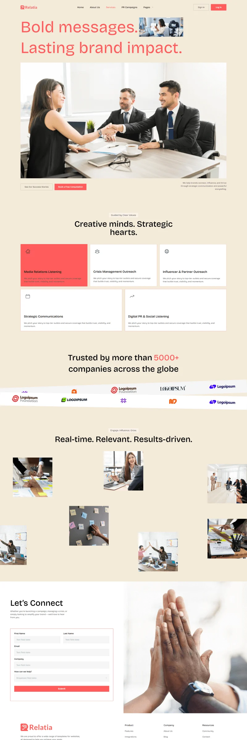 公关咨询Elementor网站模板_一键导入快速建站插图6-WP资源海 广告/营销 Elementor 模板服务页面预览