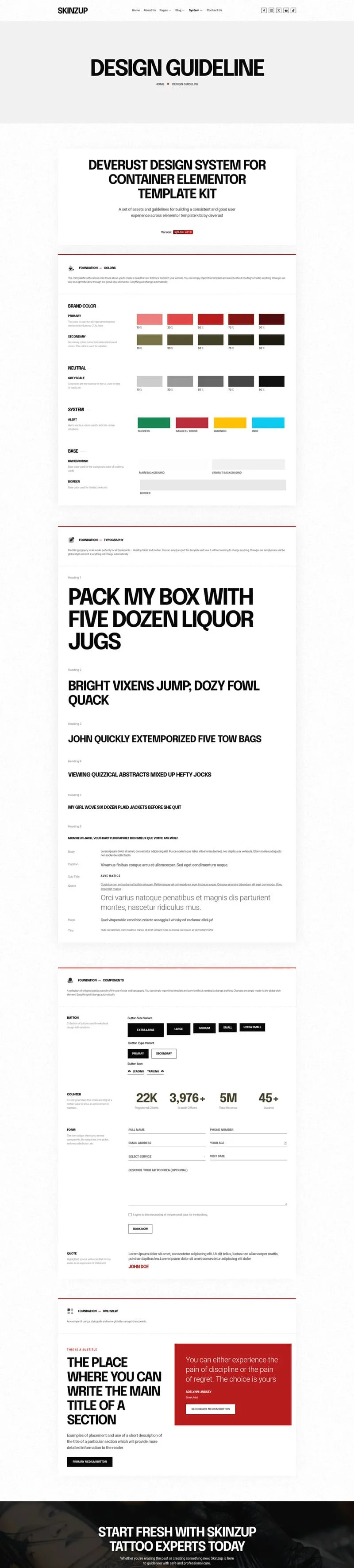 文身艺术与清除Elementor网站模板_一键导入快速建站插图2-WP资源海 美容/美发 Elementor 模板设计指南预览