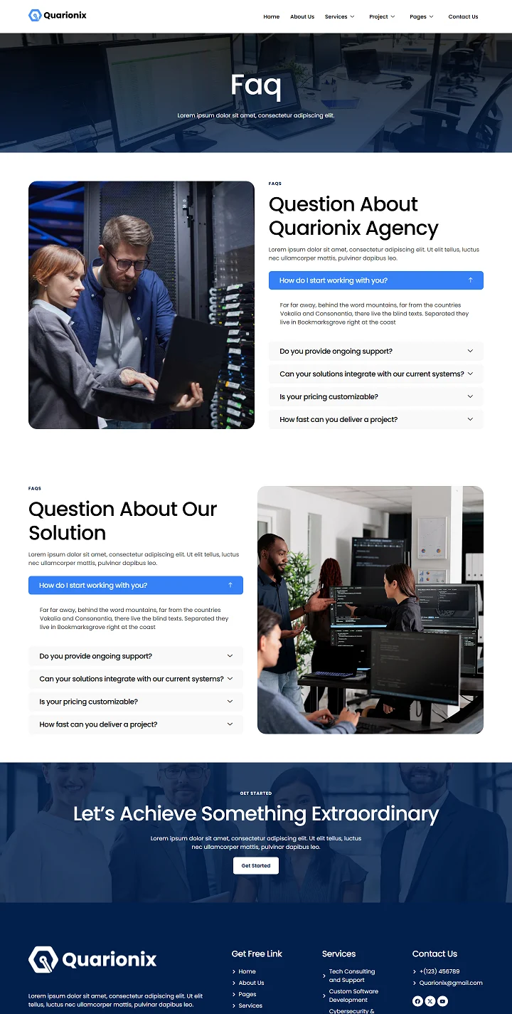 科技技术服务Elementor网站模板_一键导入快速建站插图3-WP资源海 IT互联网 Elementor 模板常见问题预览