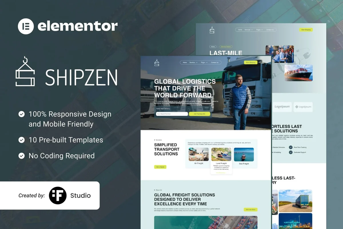 物流与货运Elementor网站模板_一键导入快速建站插图-WP资源海 物流/运输 Elementor 网站模板封面