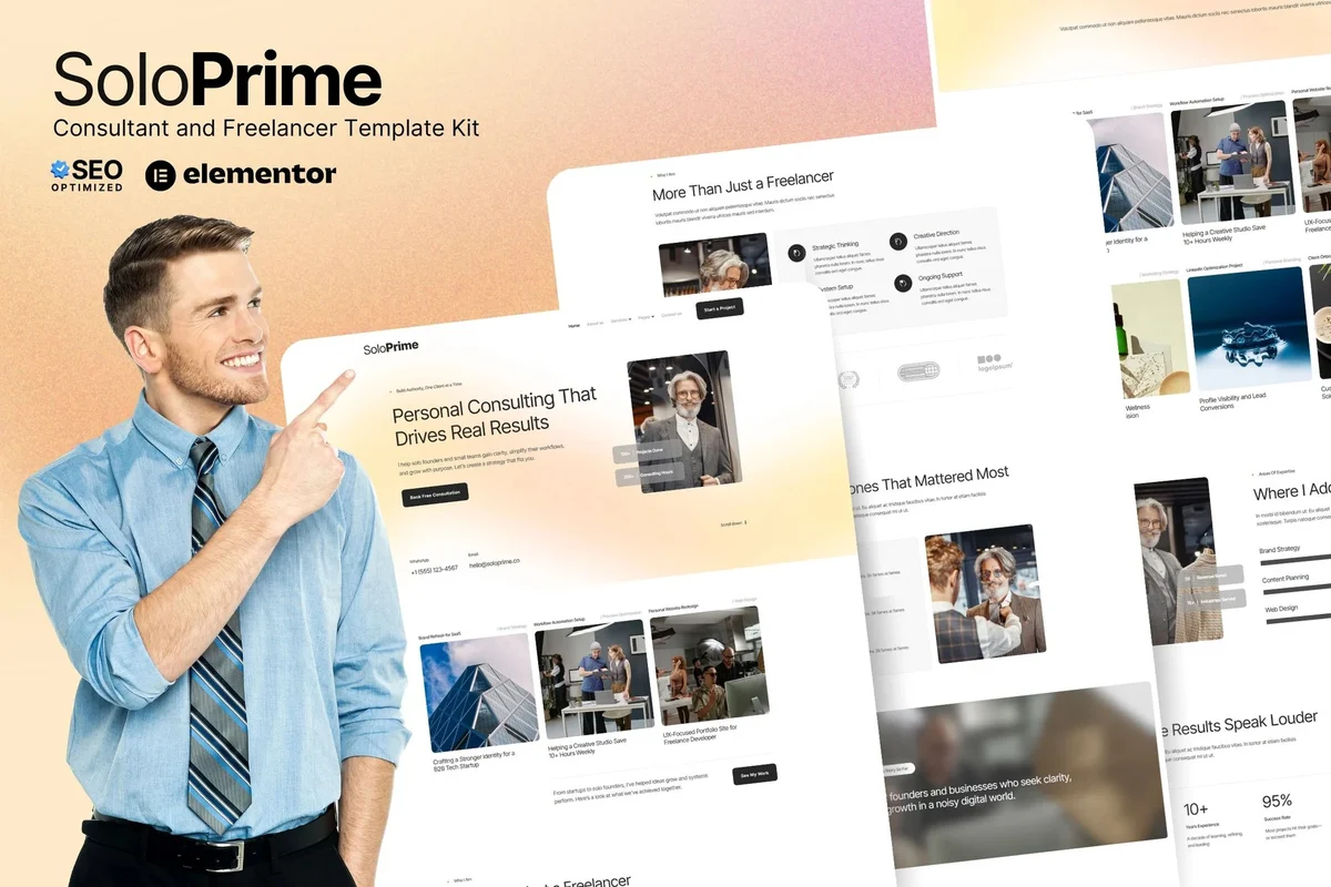 个人顾问Elementor网站模板_一键导入快速建站插图-WP资源海 服务/咨询 Elementor 网站模板封面