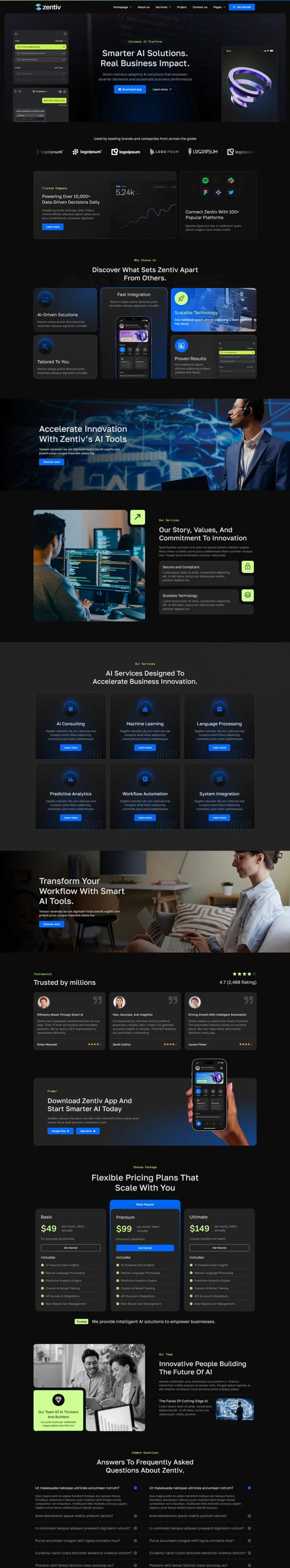 AI Elementor 模板首页预览