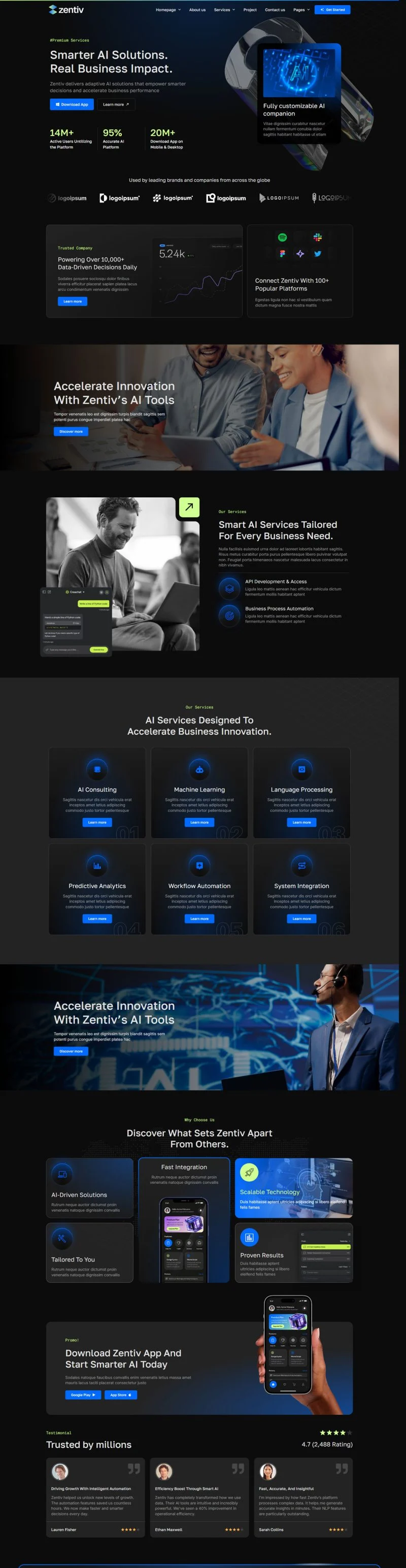 AI Elementor 模板首页预览