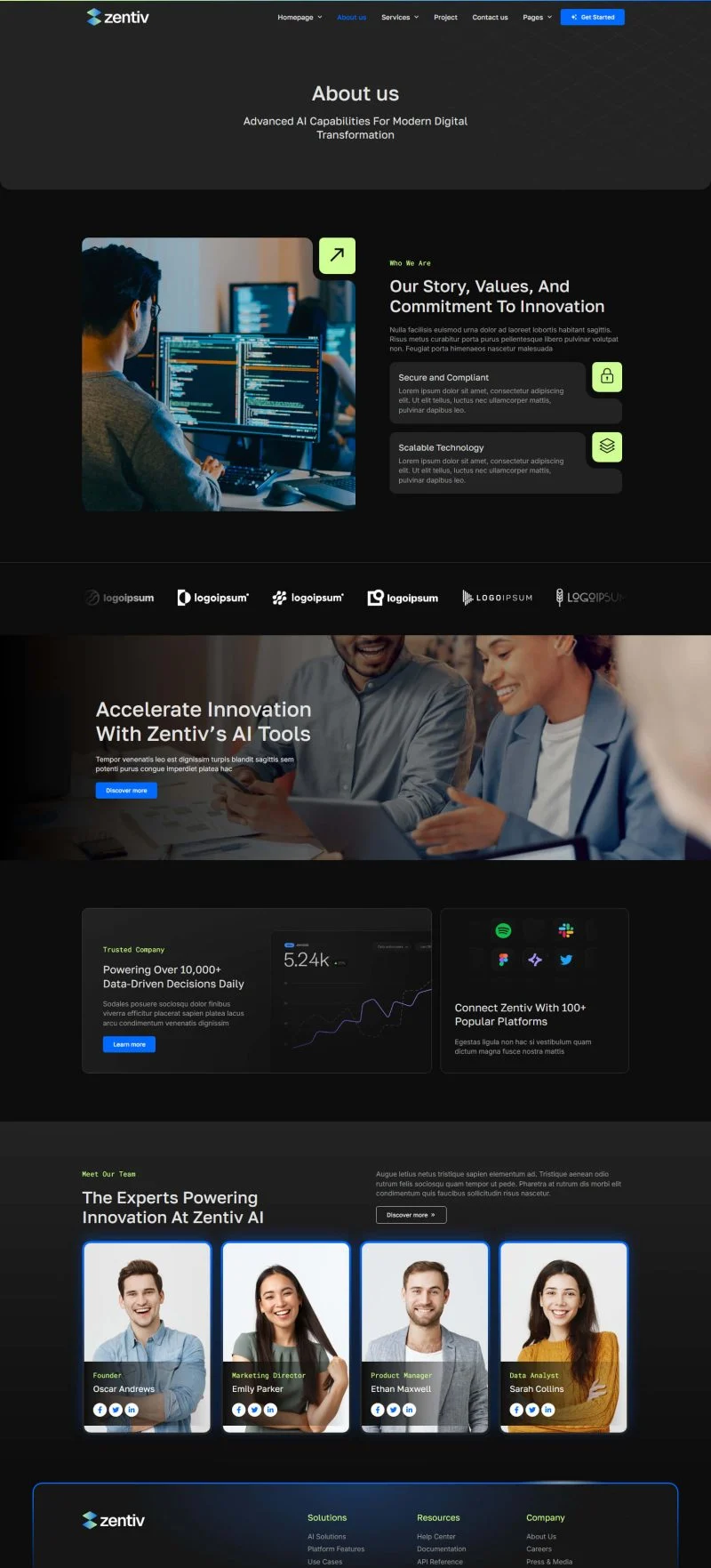 AI Elementor 模板关于我们预览