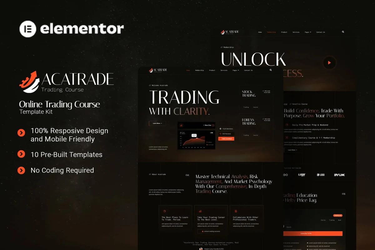 在线交易课程Elementor网站模板_一键导入快速建站插图-WP资源海 教育/培训 Elementor 网站模板封面