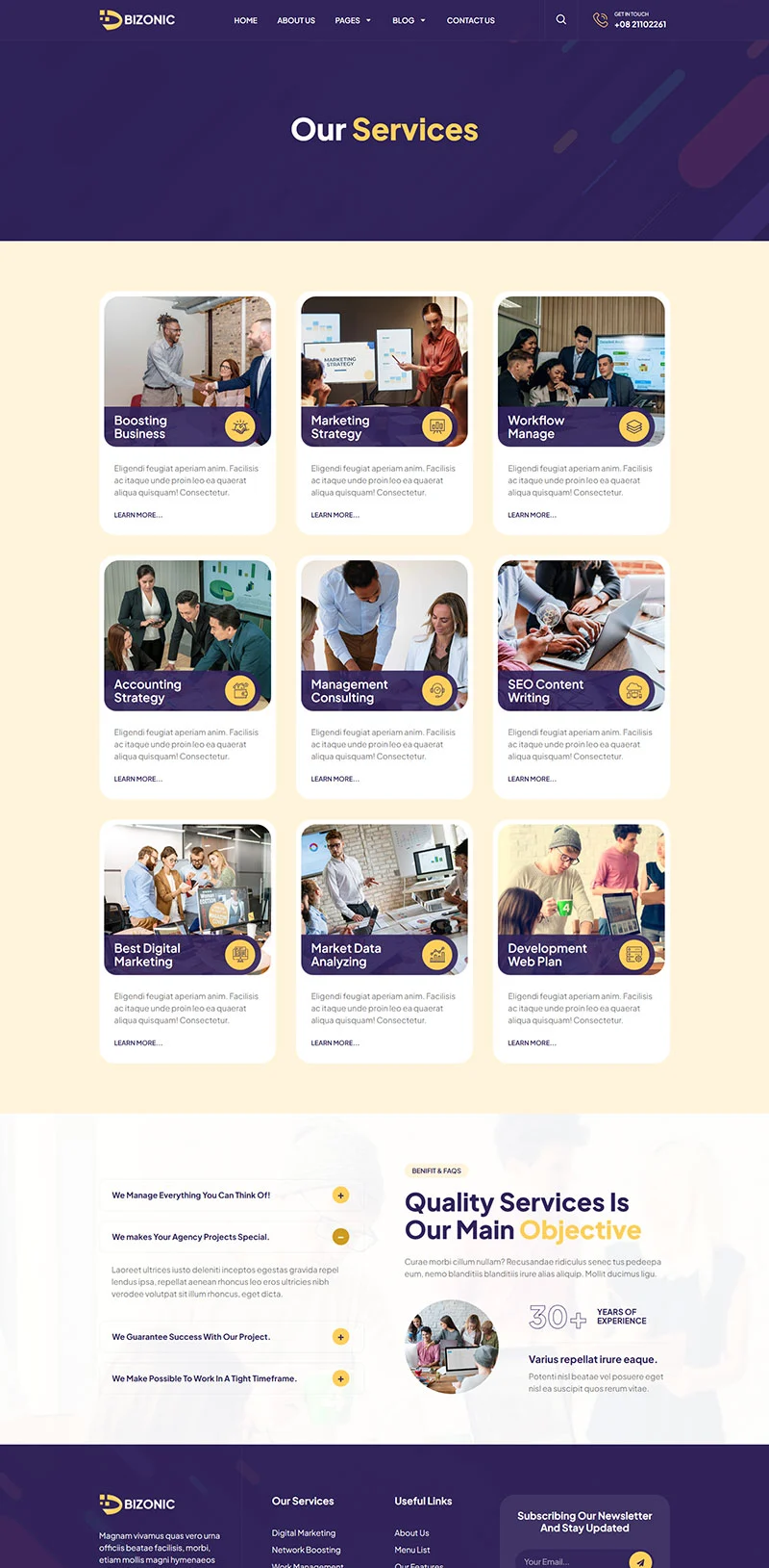 广告/营销 Elementor 模板服务页面预览
