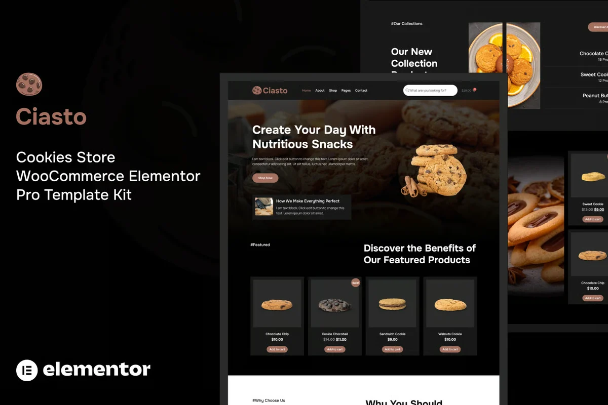 零食电商Elementor网站模板_一键导入快速建站插图-WP资源海 电商 Elementor 网站模板封面