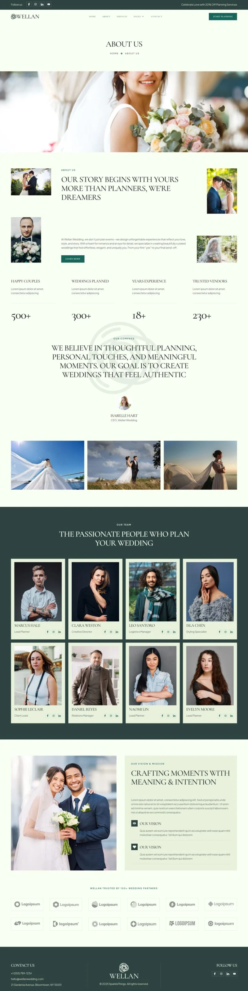 婚典策划Elementor网站模板_一键导入快速建站插图2-WP资源海 婚礼/婚庆 Elementor 模板关于我们预览
