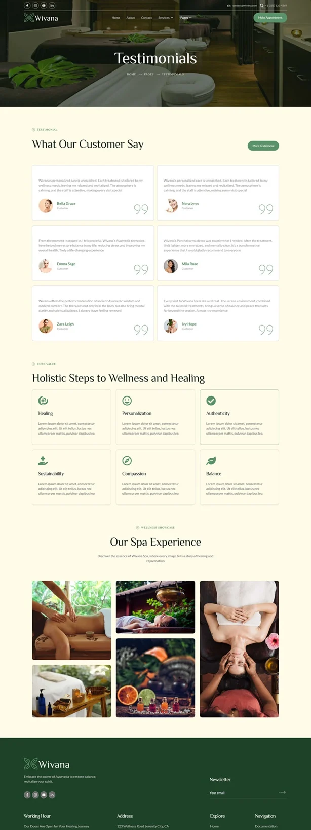 美容/美发 Elementor 模板客户评价预览