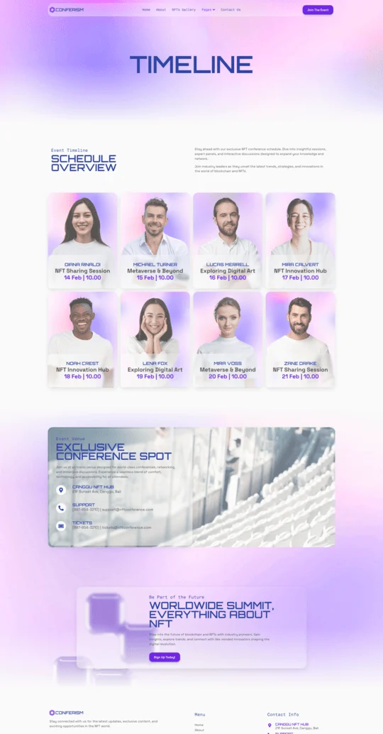会议/展览 Elementor 模板活动时间线预览