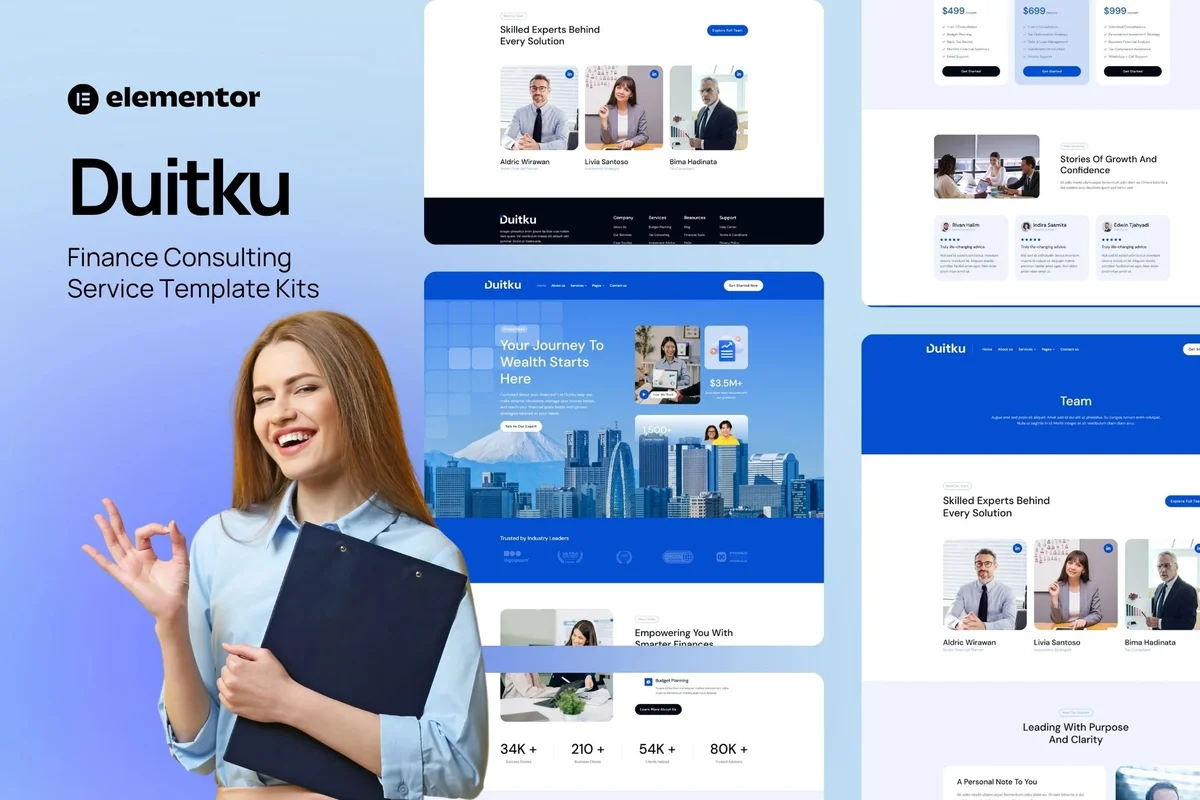 理财规划顾问Elementor网站模板_一键导入快速建站插图-WP资源海 金融/投资 Elementor 网站模板封面