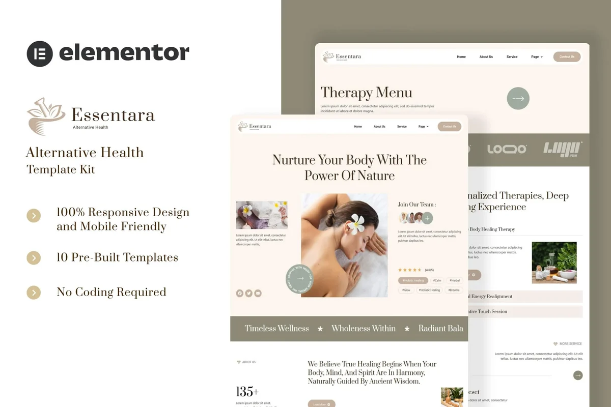 整体康复疗法Elementor网站模板_一键导入快速建站插图-WP资源海 瑜伽/冥想 Elementor 网站模板封面