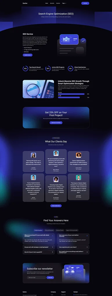 广告/营销 Elementor 模板服务详情预览