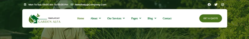 园林绿化服务Elementor网站模板_一键导入快速建站插图6-WP资源海 💐花卉/绿植 Elementor 模板页眉预览