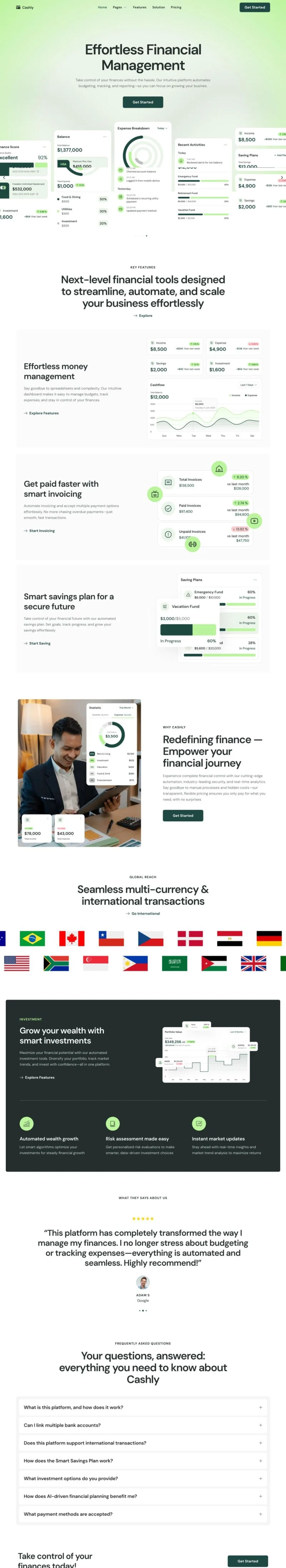 金融/投资 Elementor 模板首页预览