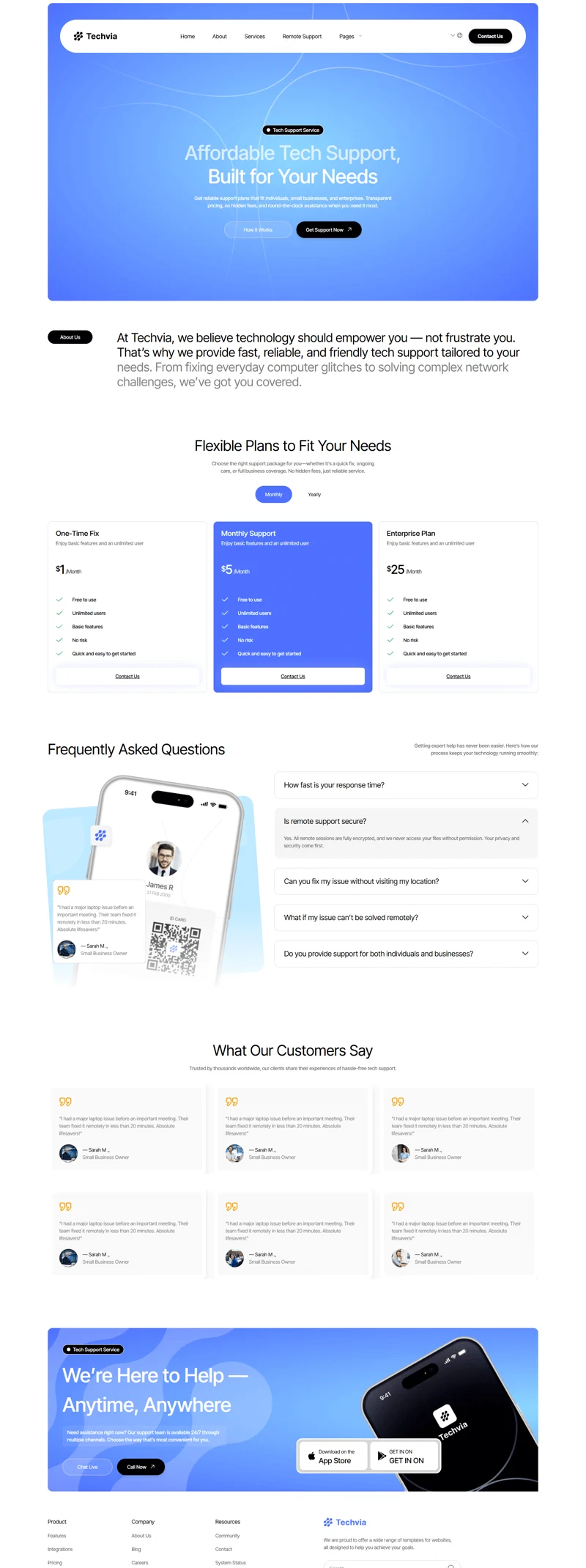 IT互联网 Elementor 模板价格页面预览