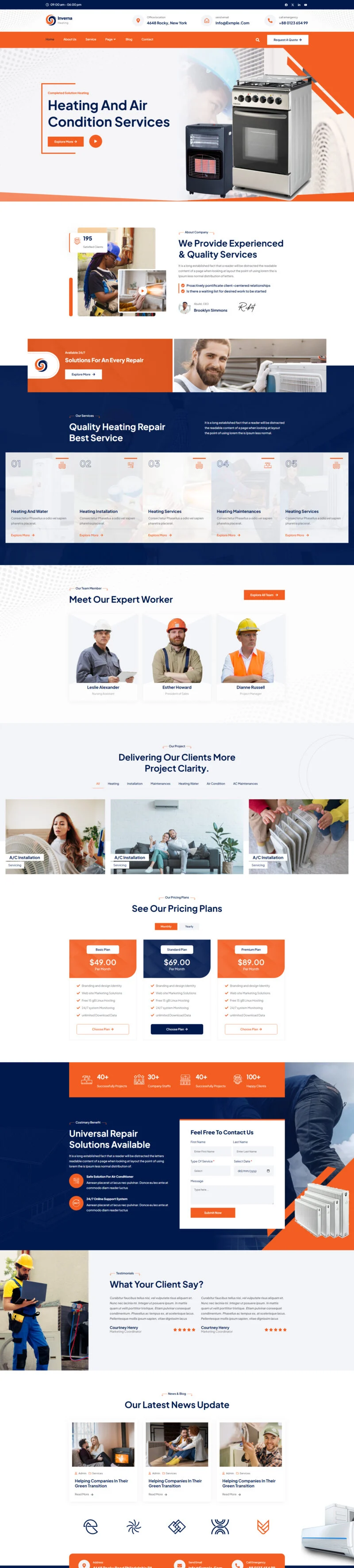 维修 Elementor 模板首页预览