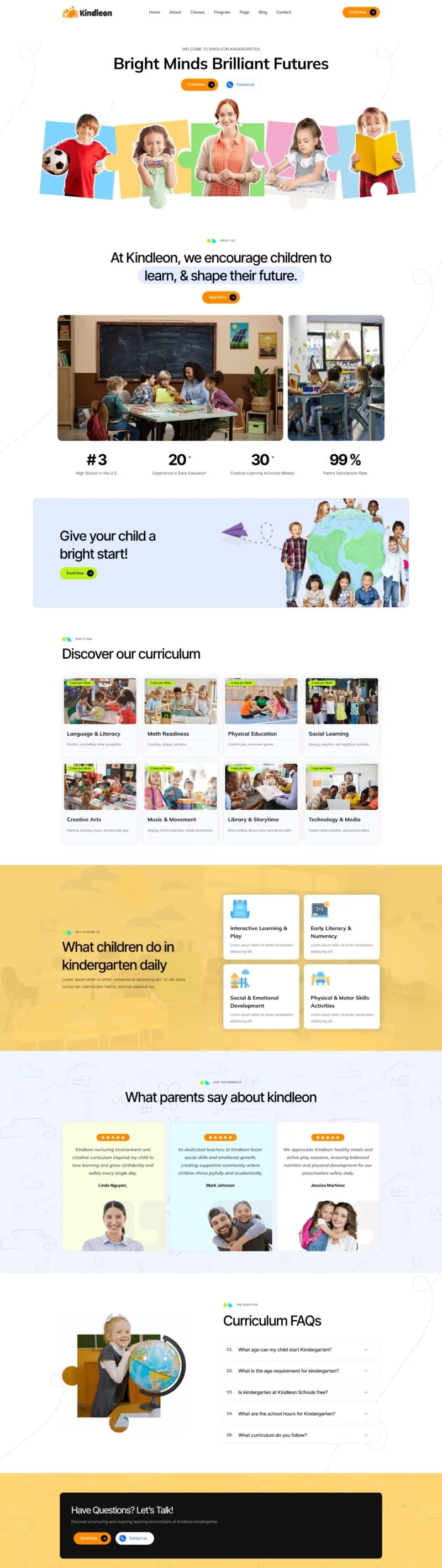 学校 Elementor 模板首页预览