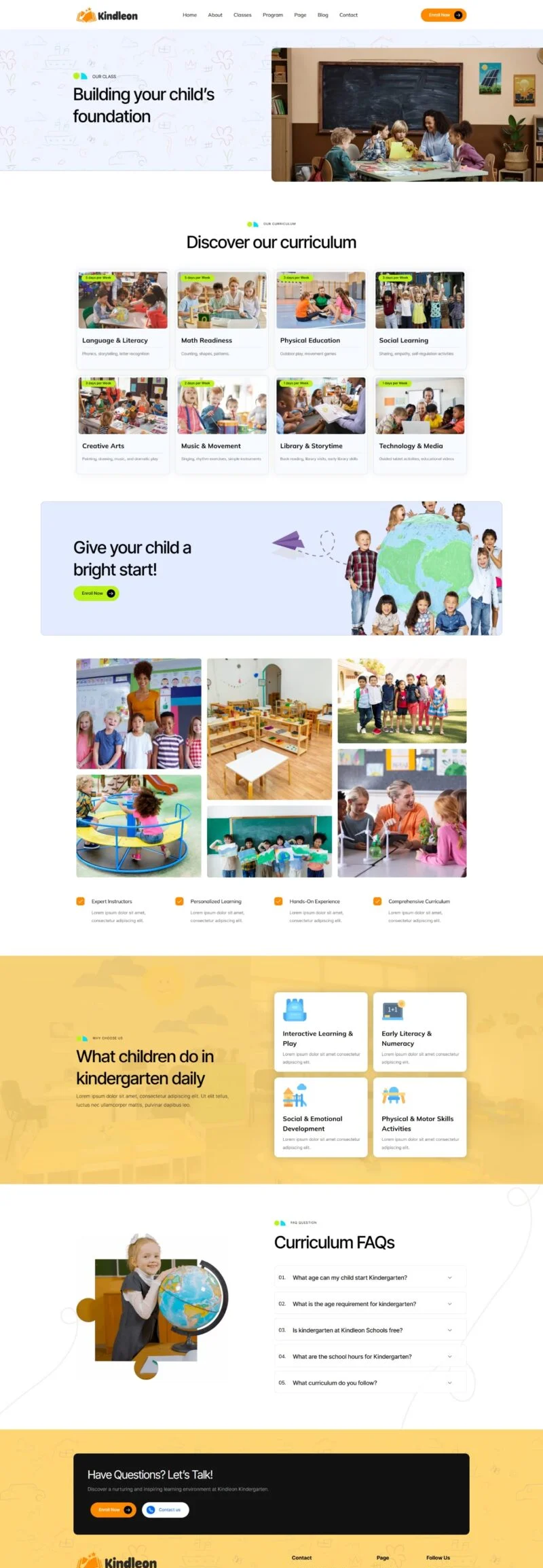 学校 Elementor 模板课程页面预览