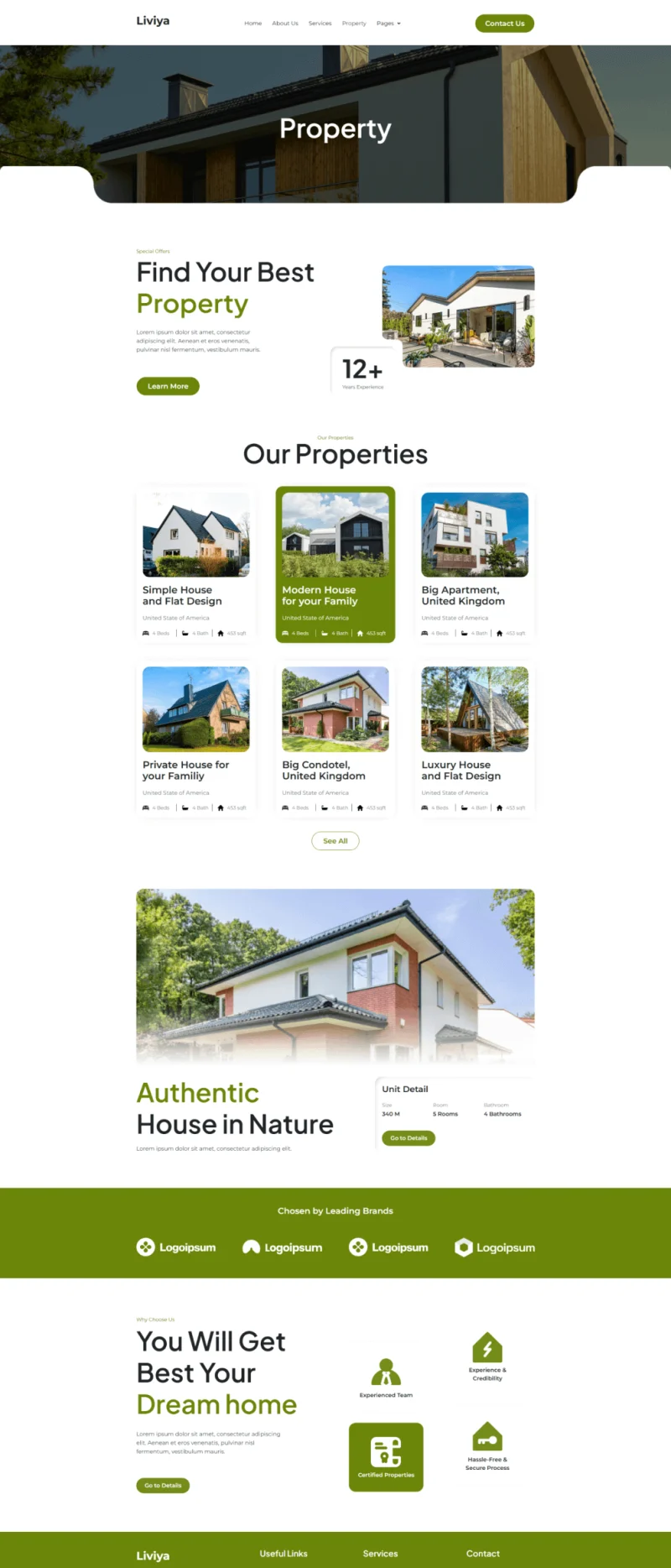 建筑/地产 Elementor 模板房源展示预览