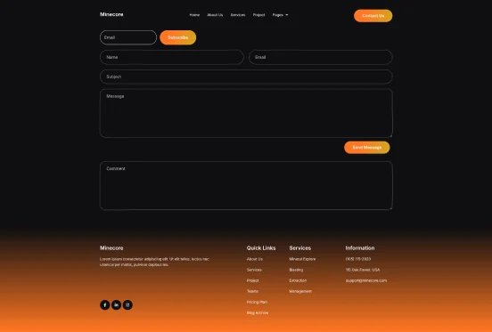 矿业工业Elementor网站模板_一键导入快速建站插图2-WP资源海 工业/工厂 Elementor 模板表单预览