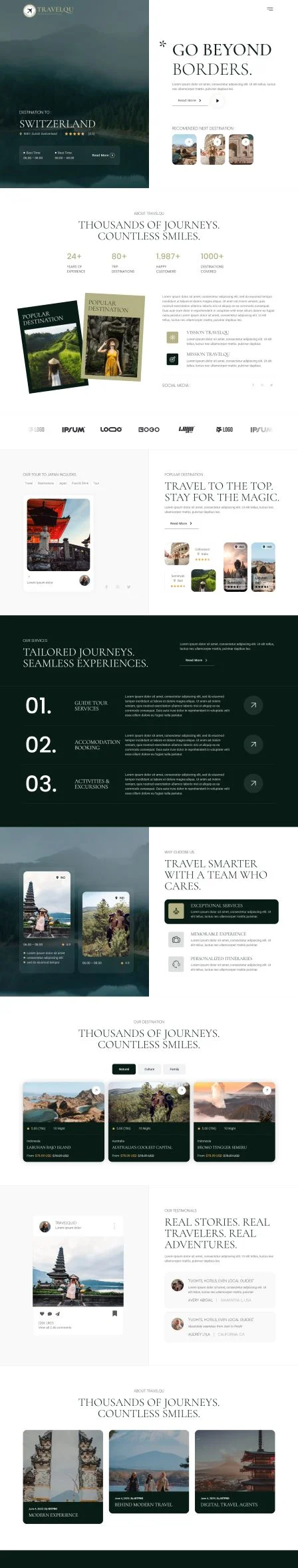 旅行社行程Elementor网站模板_一键导入快速建站插图1-WP资源海 户外/旅行 Elementor 模板首页预览