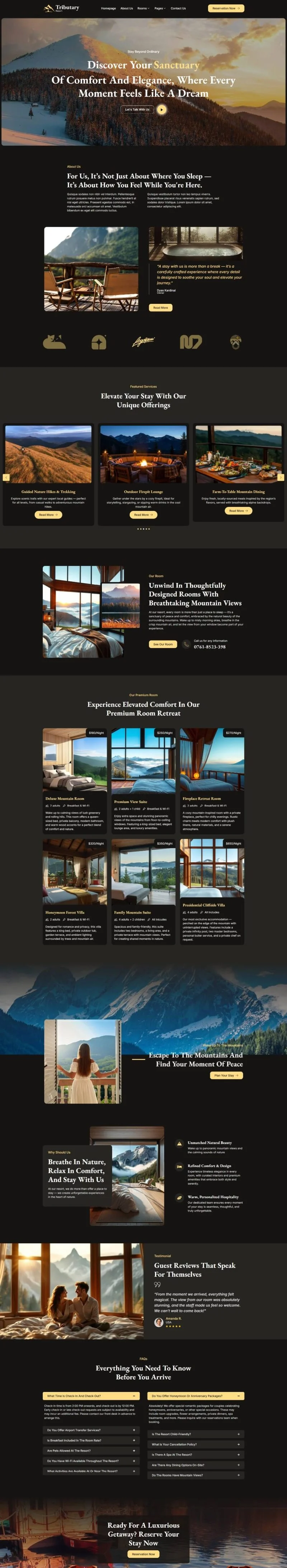 酒店度假村官网Elementor网站模板_一键导入快速建站插图1-WP资源海 旅馆/酒店 Elementor 模板首页预览
