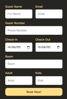 酒店度假村官网Elementor网站模板_一键导入快速建站插图6-WP资源海 旅馆/酒店 Elementor 模板预约表单预览