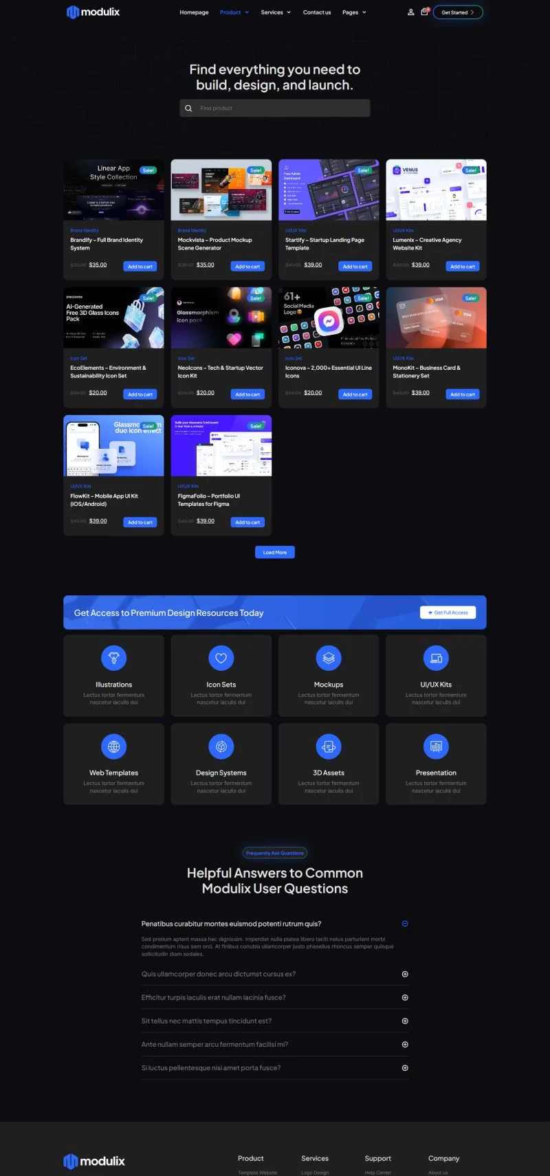 电商 Elementor 模板商品列表预览