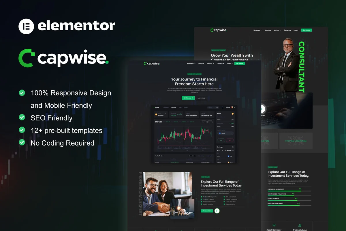 投资管理机构Elementor网站模板_一键导入快速建站插图-WP资源海 金融/投资 Elementor 网站模板封面