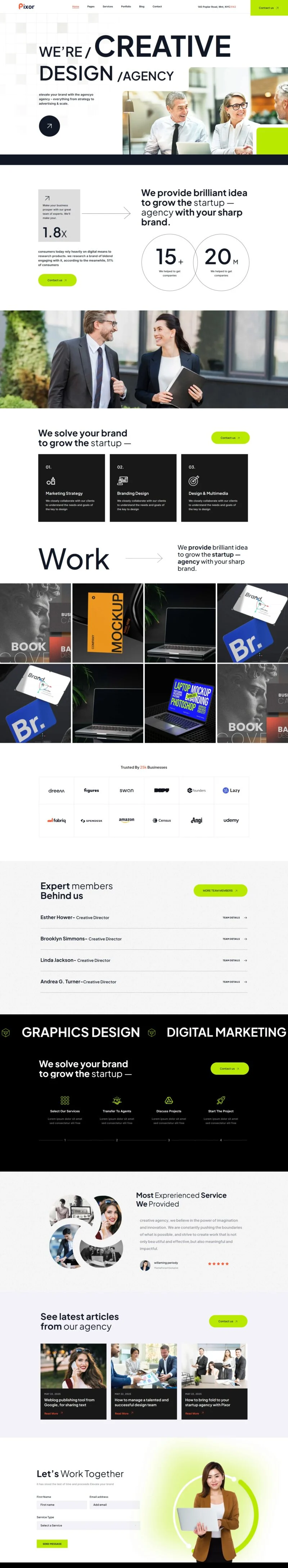 艺术/设计 Elementor 模板首页预览