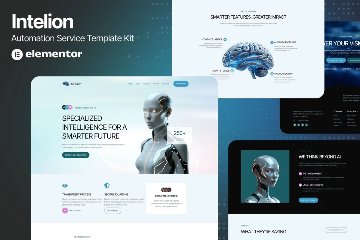 AI技术Elementor网站模板_一键导入快速建站插图-WP资源海 AI Elementor 网站模板封面