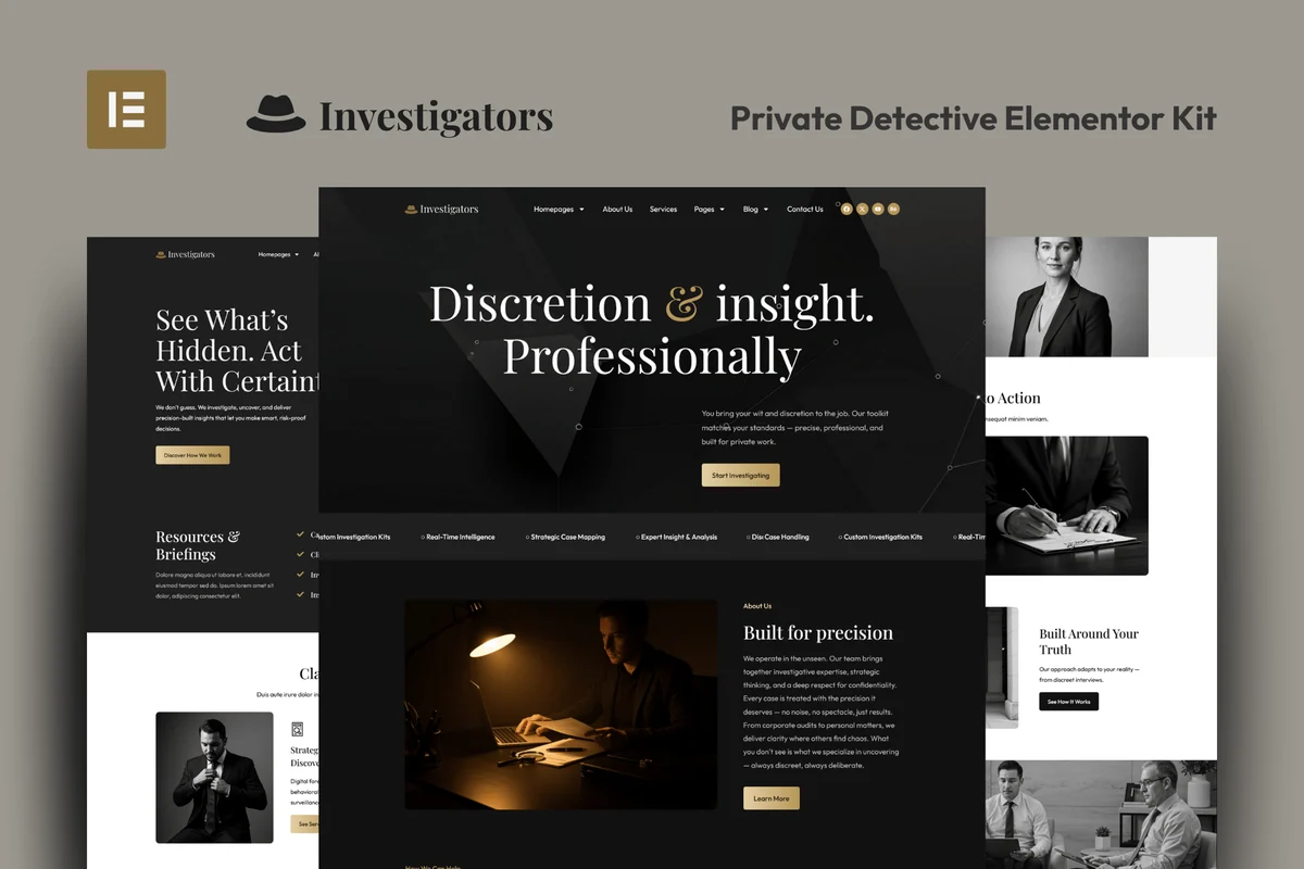 调查公司Elementor网站模板_一键导入快速建站插图-WP资源海 服务/咨询 Elementor 网站模板封面