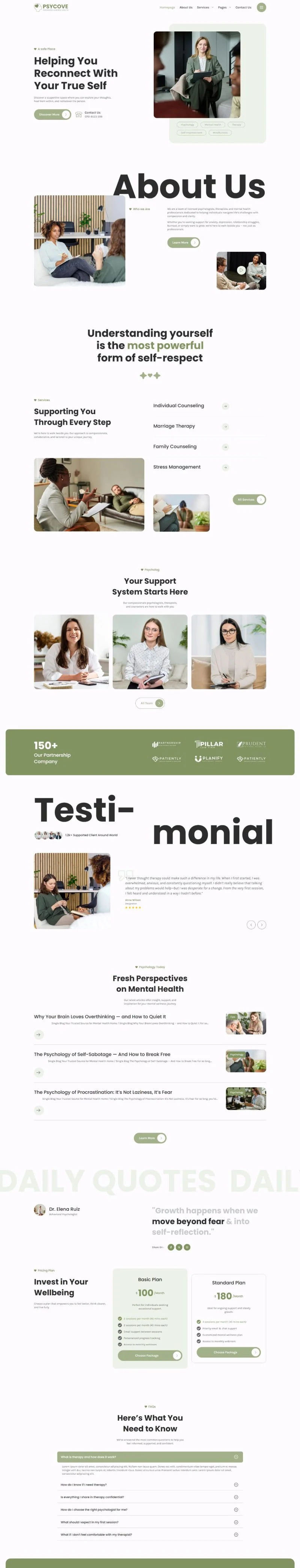 心理治疗Elementor网站模板_一键导入快速建站插图1-WP资源海 服务/咨询 Elementor 模板首页预览