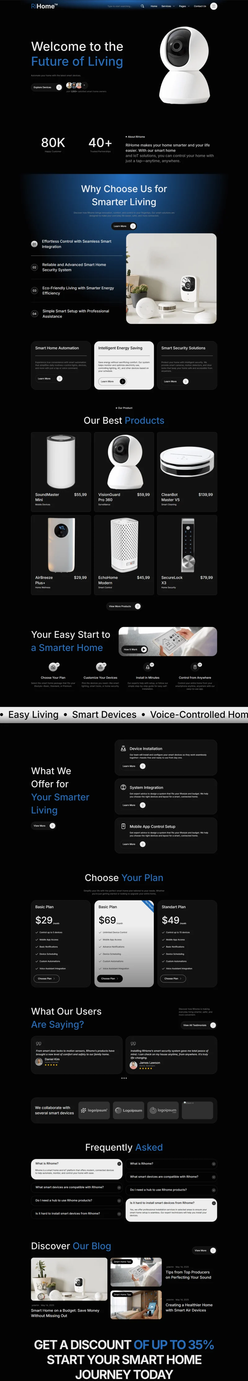 科技/数码 Elementor 模板首页预览