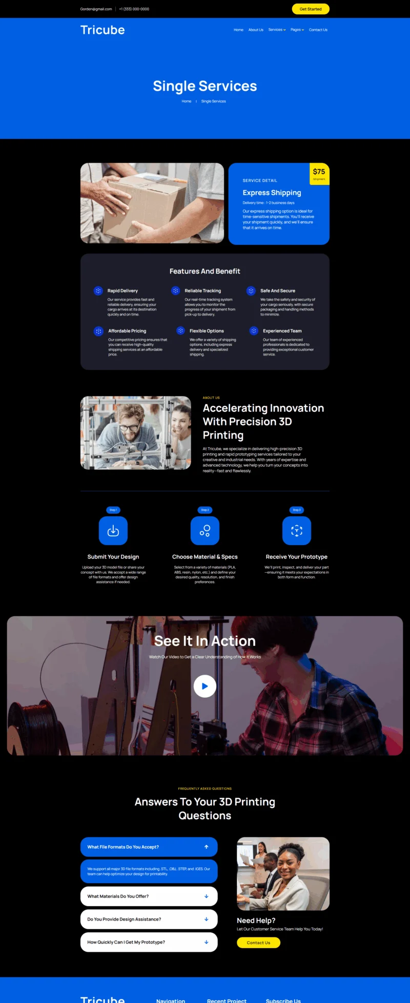 3D打印工业制造Elementor网站模板_一键导入快速建站插图7-WP资源海 制造业 Elementor 模板服务详情预览