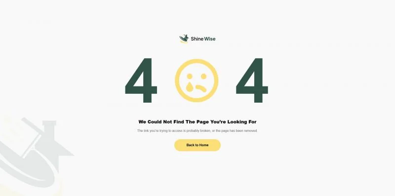企业保洁Elementor网站模板_一键导入快速建站插图4-WP资源海 保洁 Elementor 模板404页面预览