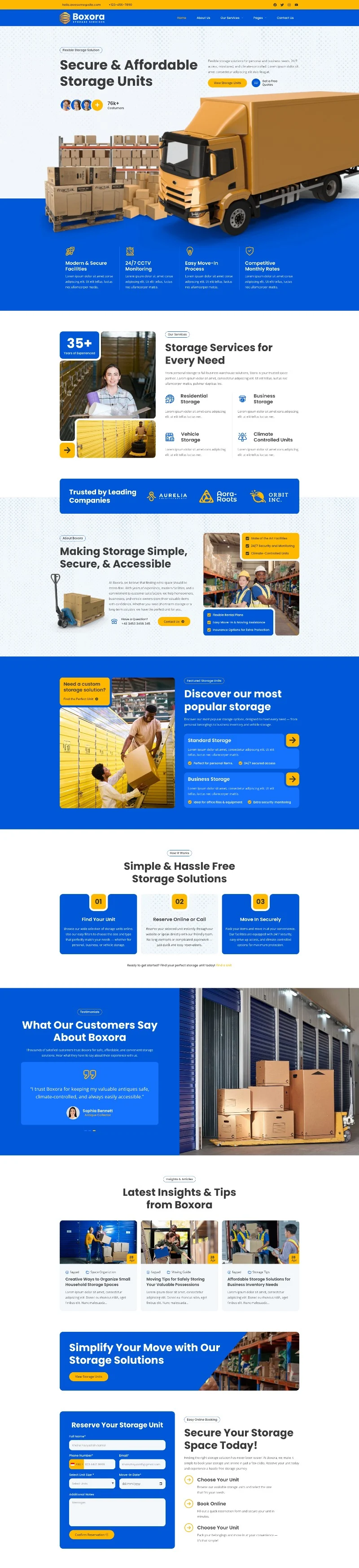 仓储服务Elementor网站模板_一键导入快速建站插图2-WP资源海 物流/运输 Elementor 模板首页预览