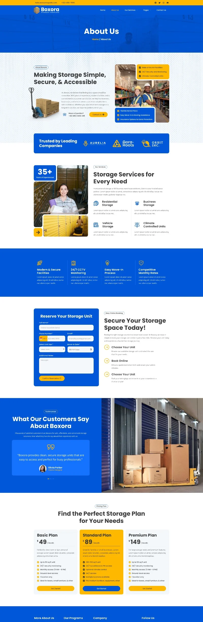 仓储服务Elementor网站模板_一键导入快速建站插图3-WP资源海 物流/运输 Elementor 模板关于我们预览