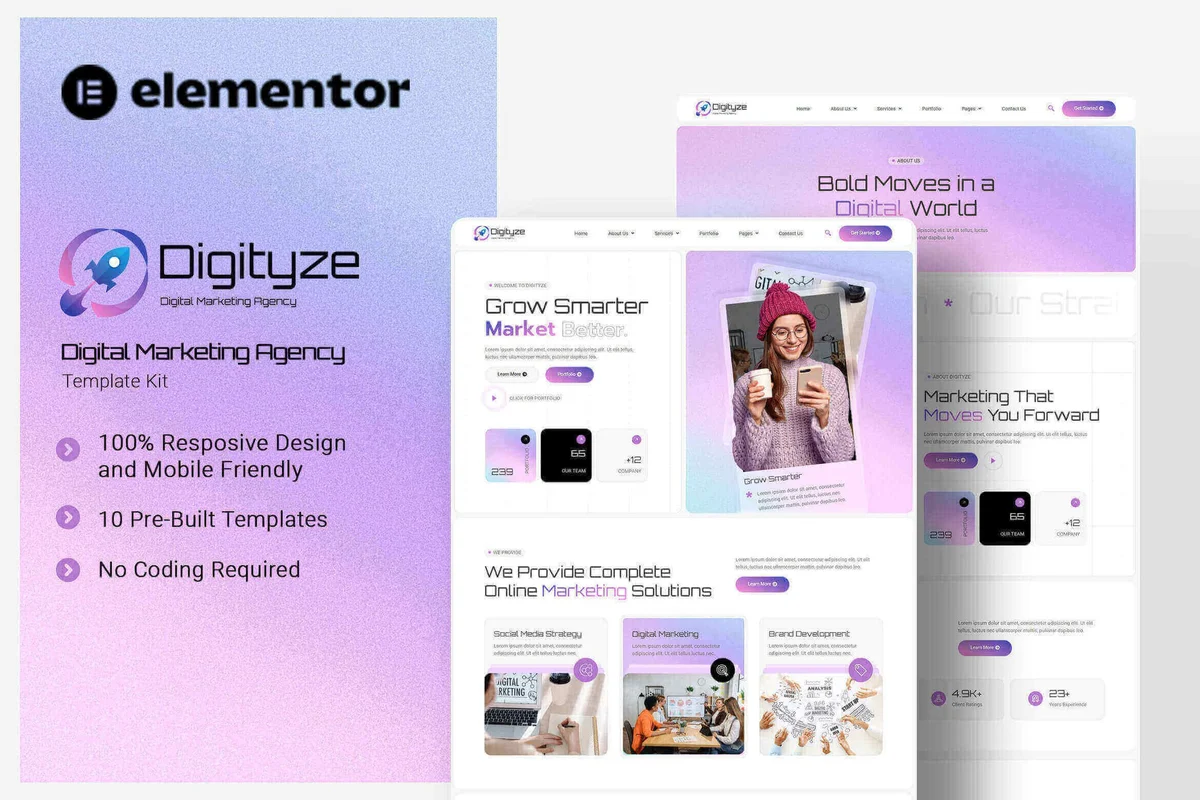 营销方案机构Elementor网站模板_一键导入快速建站插图-WP资源海 广告/营销 Elementor 网站模板封面