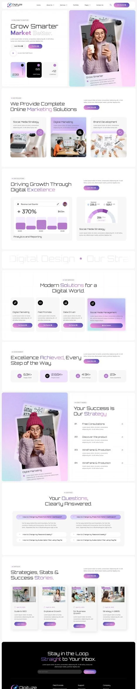 广告/营销 Elementor 模板首页预览