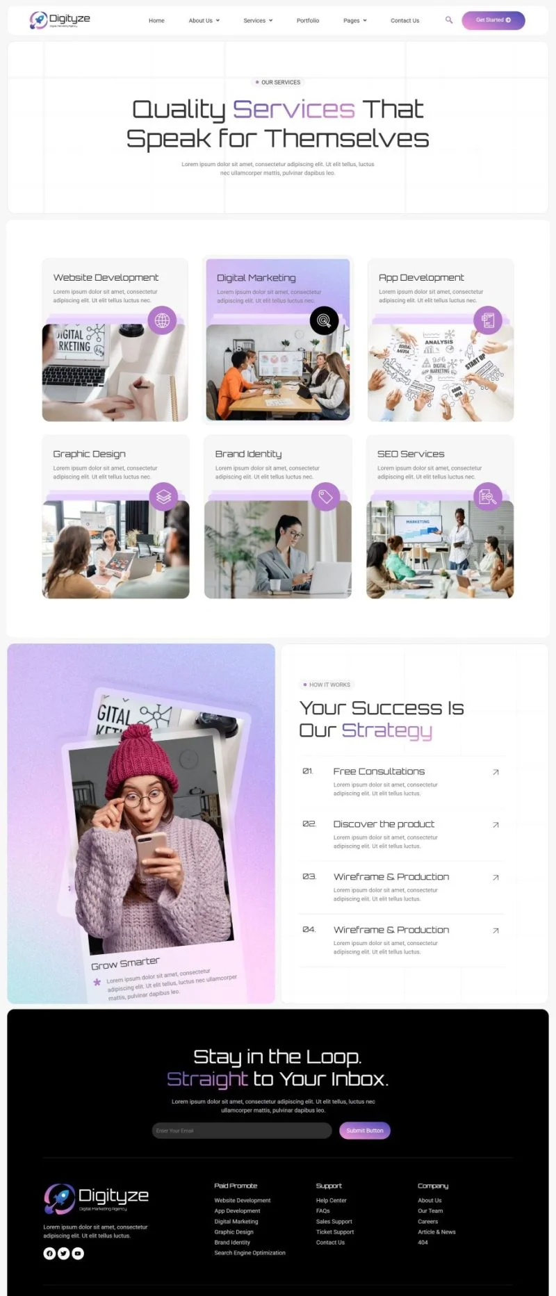 广告/营销 Elementor 模板服务页面预览