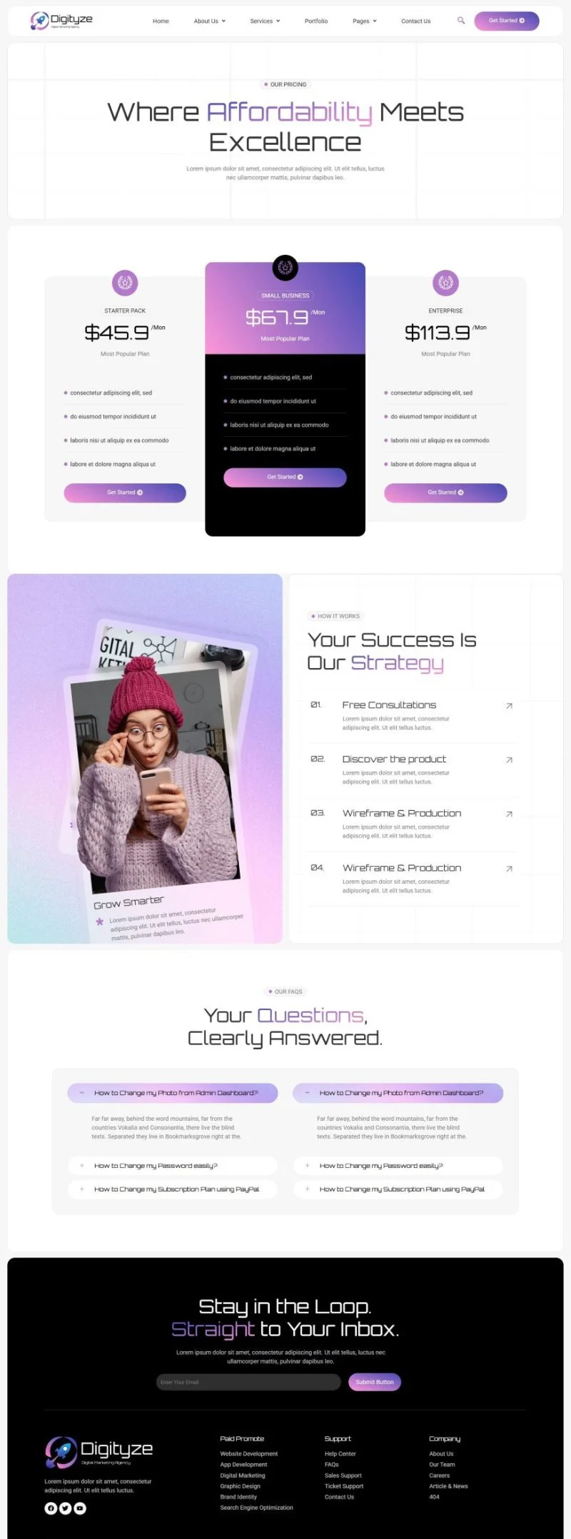 广告/营销 Elementor 模板价格页面预览