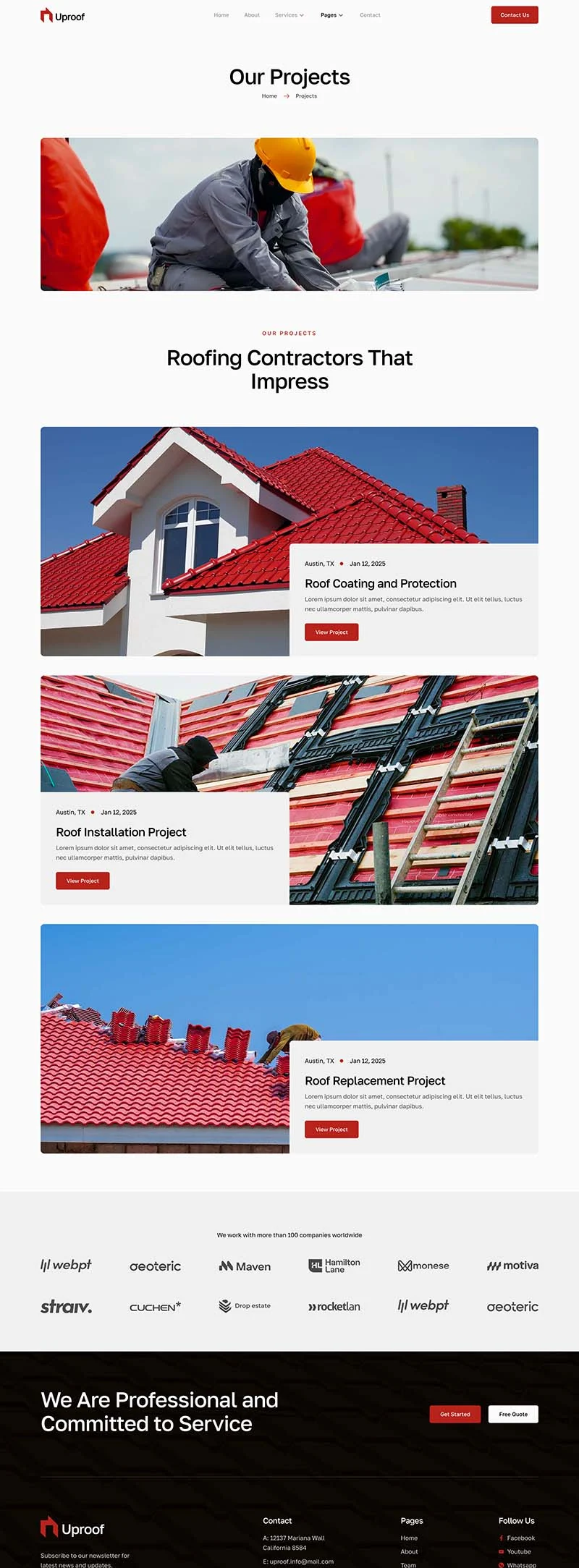 建筑屋顶工程Elementor网站模板_一键导入快速建站插图5-WP资源海 企业 Elementor 模板项目案例预览
